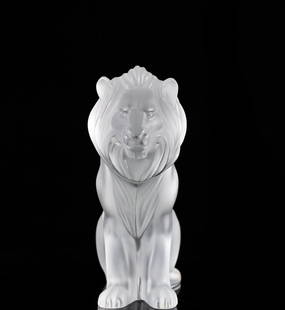 Lalique "Bamara" Lion Statue: DESCRIPTION: Lalique "Bamara"crystal lion statue, signed "Lalique France" CIRCA: 1987ORIGIN: FranceDIMENSIONS: H: 8" L: 7 1/4" W: 3"