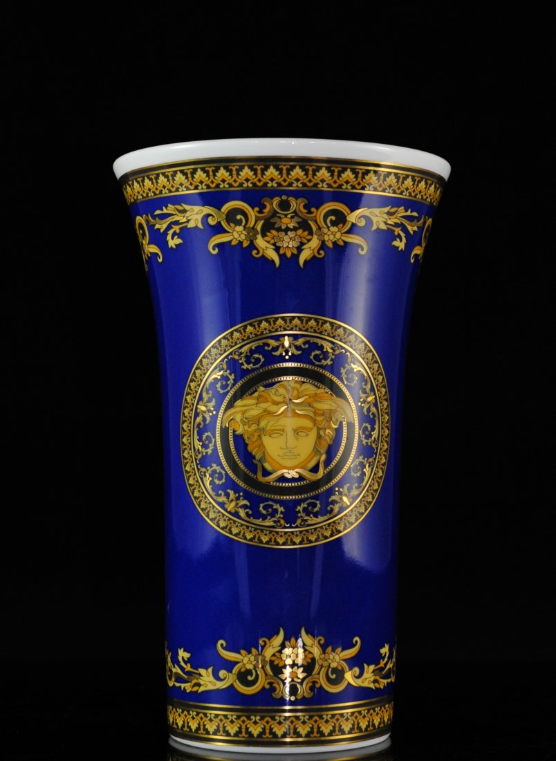 Versace Rosenthal "Medusa Blue" Vase May 21, 2014 Akiba Antiques in FL