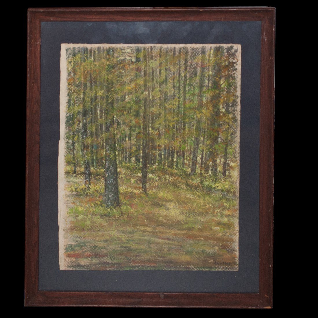 Wilson Henry Irvine (1869-1936) Oil Painting: DESCRIPTION: Wilson Henry Irvine American impressionist painter and painted in traditional American barbizon, his works were exhibited in the Art Institute Of Chicago. This painting depicts a forest t