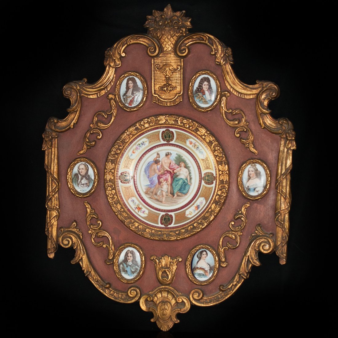 Large Wood & Porcelain Plaque (1 of 5)