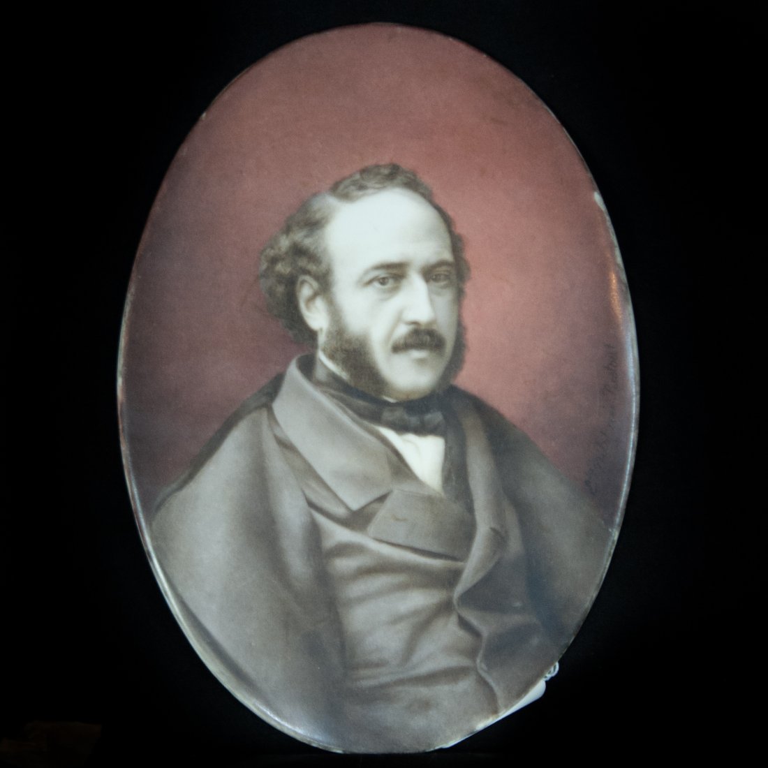 French Painted Portrait Porcelain Plaque (1 of 4)