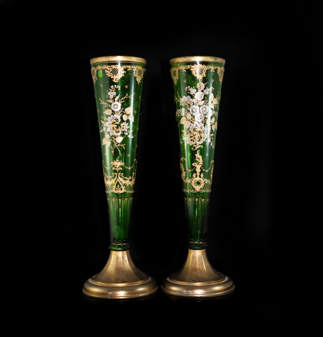 Antique Bohemian Crystal Vases (1 of 2)
