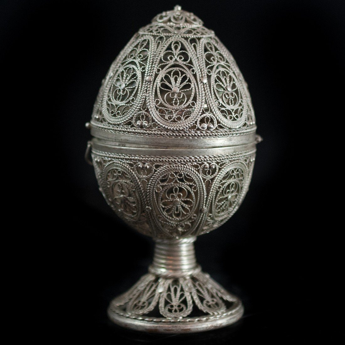 Chinese Silver Filligree Incense Burner (1 of 3)