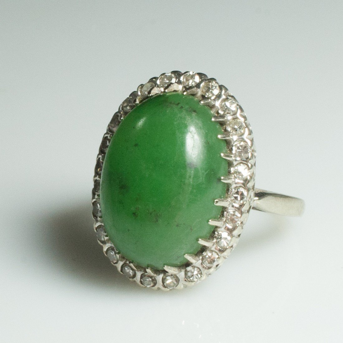 White Gold & Diamond & Jade Ring (1 of 3)