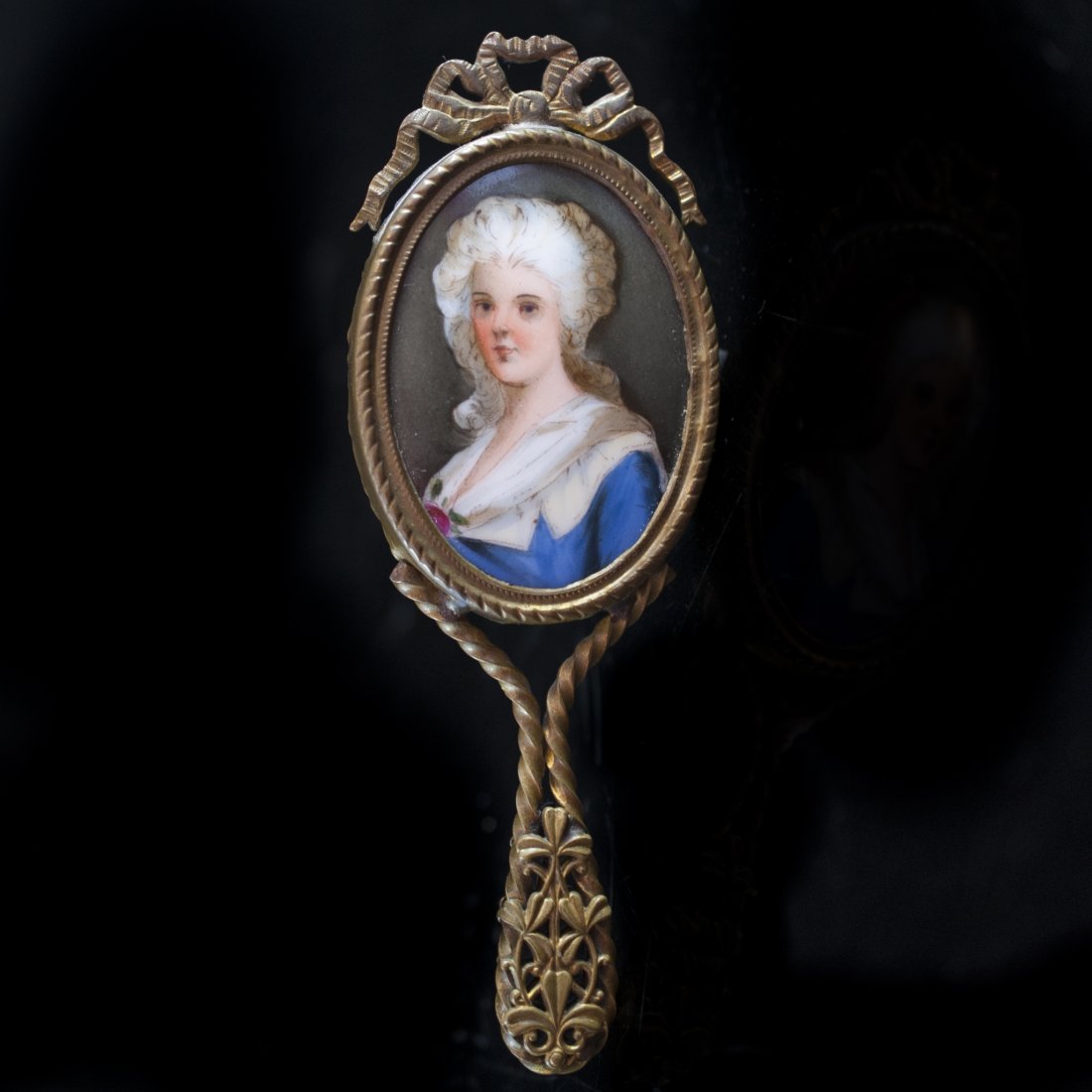 Handpainted Miniature Porcelain Mirror (1 of 4)