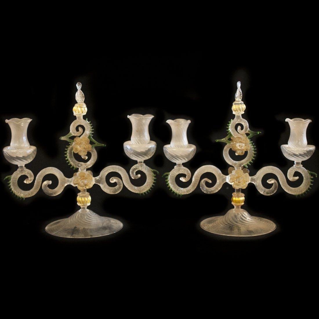 Pair of Murano Glass Candelabras (1 of 4)