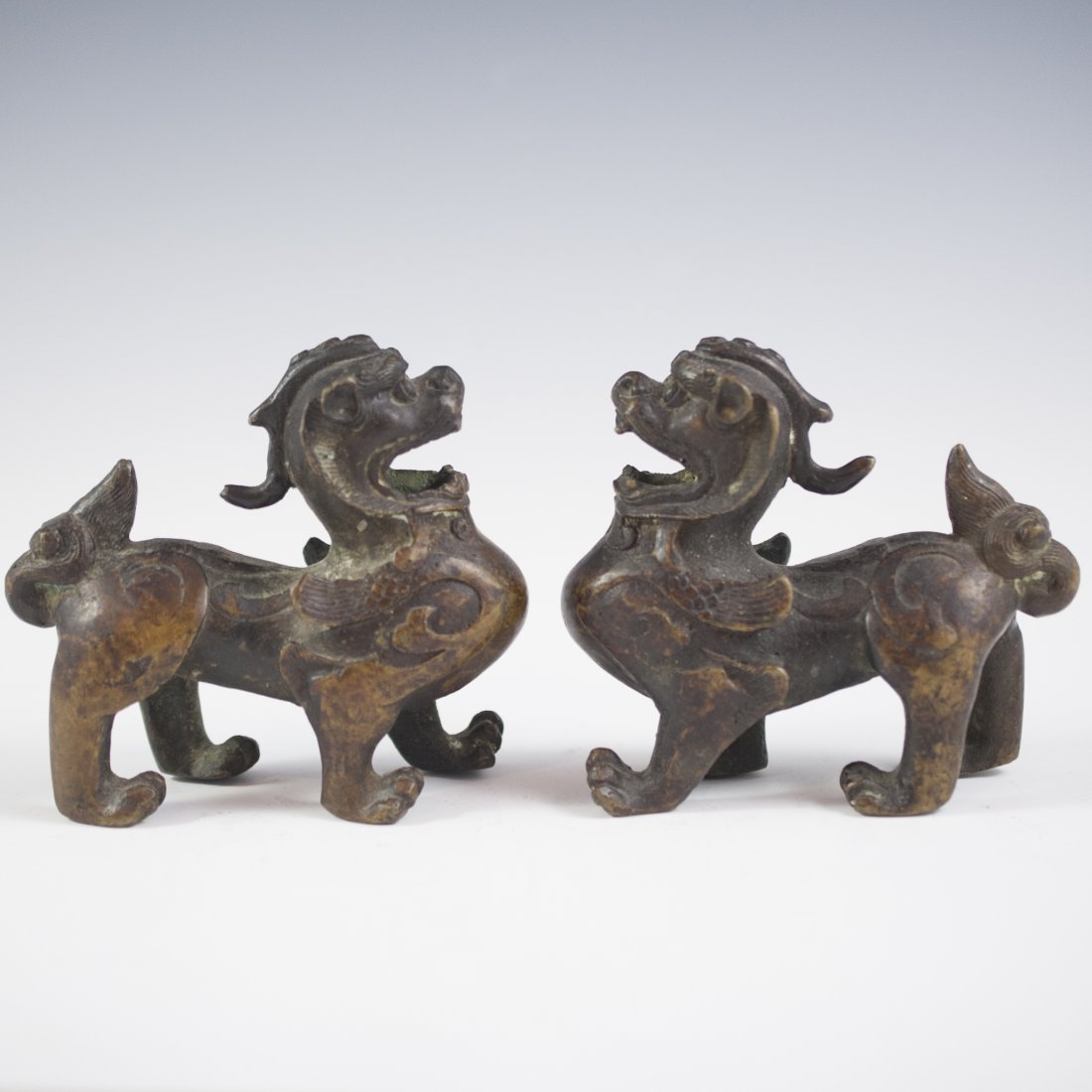 Pair of Bronze Foo Dog Figurines (1 of 3)