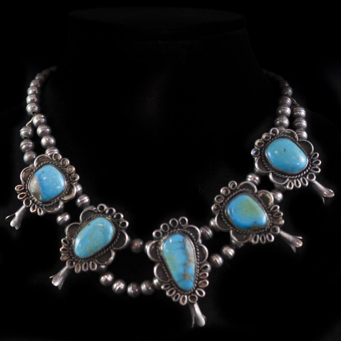 Silver & Turquoise Navajo Style Necklace (1 of 3)
