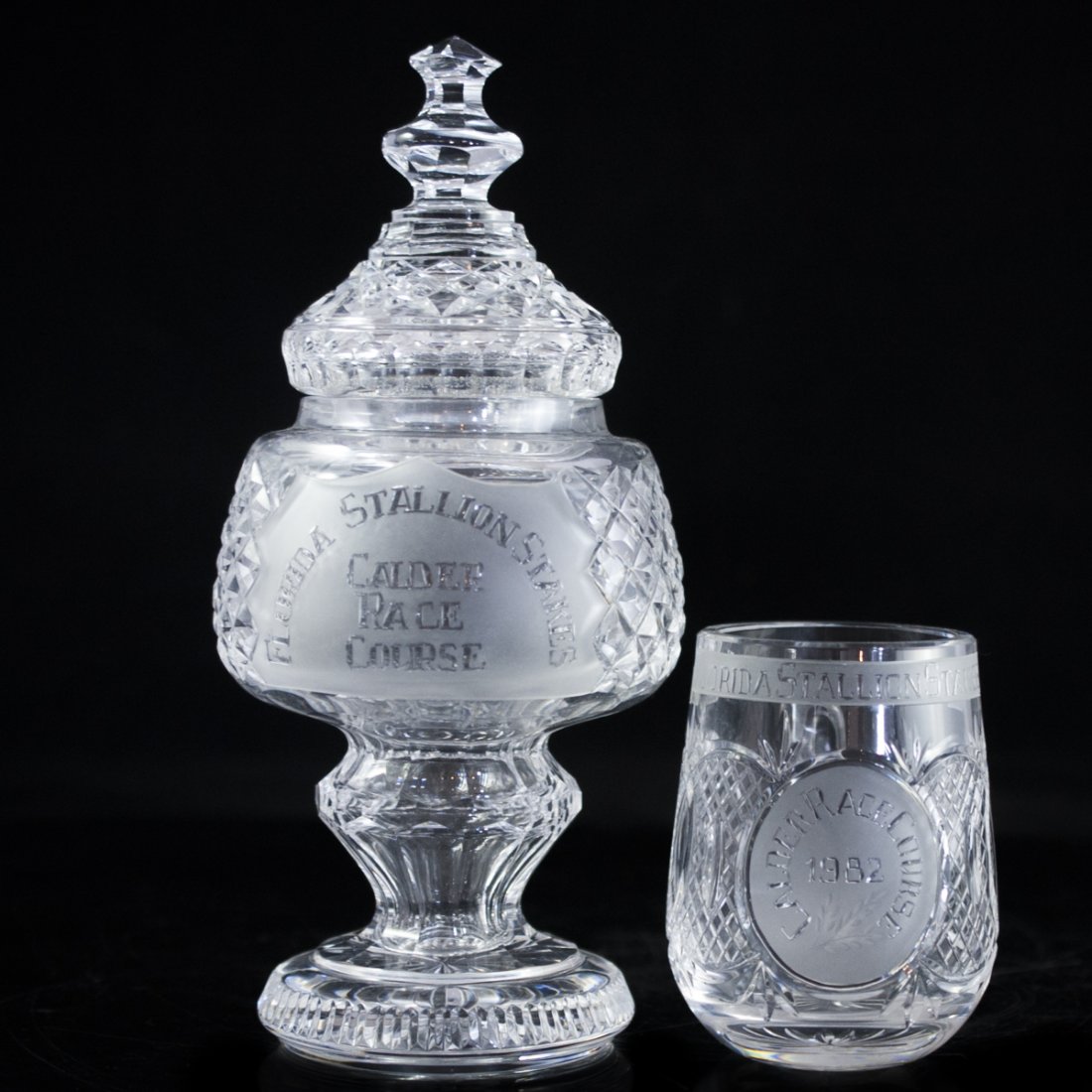 Waterford Crystal Florida Stallion Stakes Inaugural: DESCRIPTION:Waterford crystal memorabilia from the Florida Stallion Stakes at the Calder Race Course in Miami Gardens Florida. The Florida Stallion Stakes have been held annually at the Calder Race Co