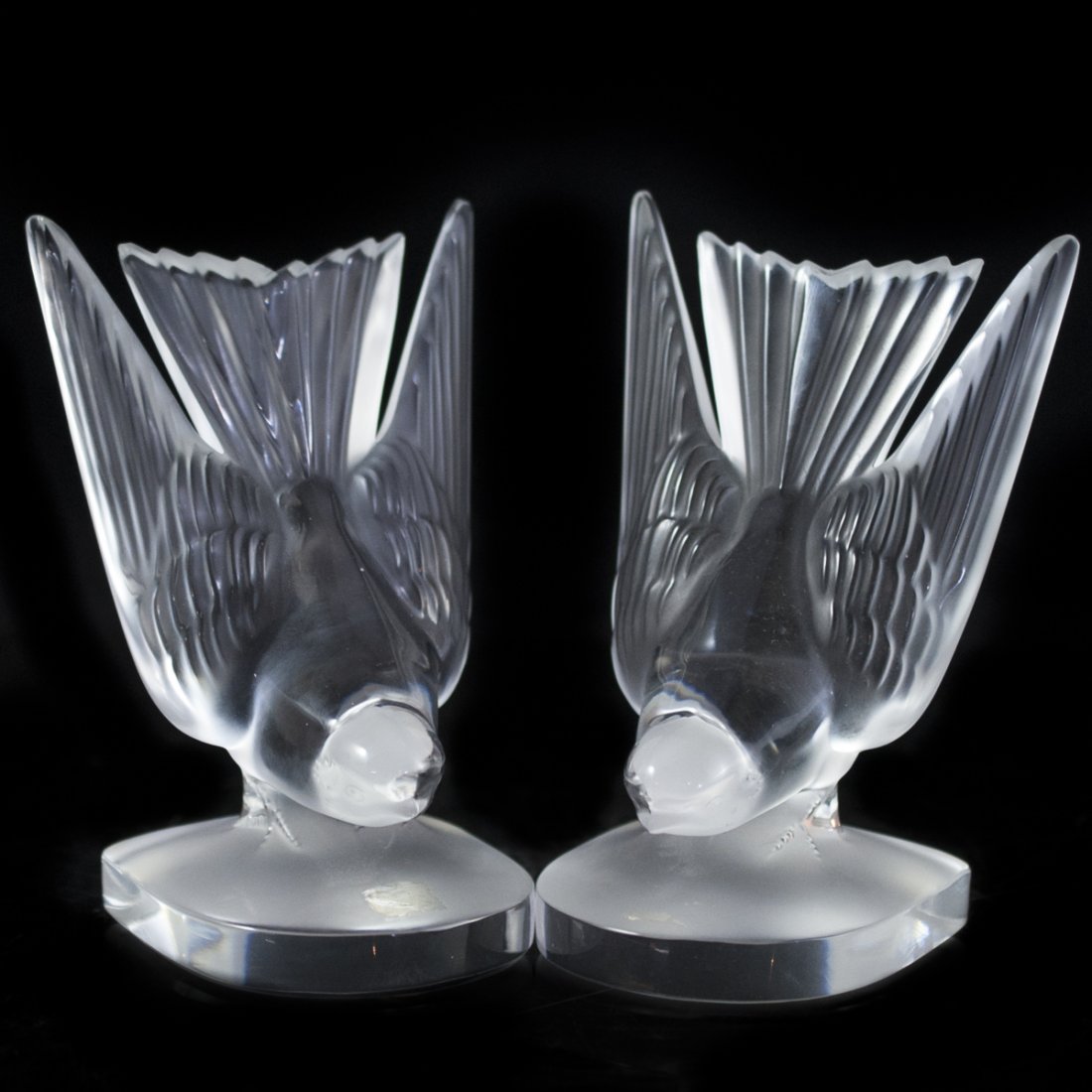 Lalique Frosted Crystal Bookends (1 of 4)