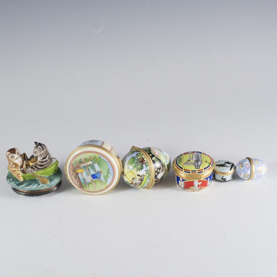 Halcyon Days Enameled Porcelain Pill Boxes (1 of 6)