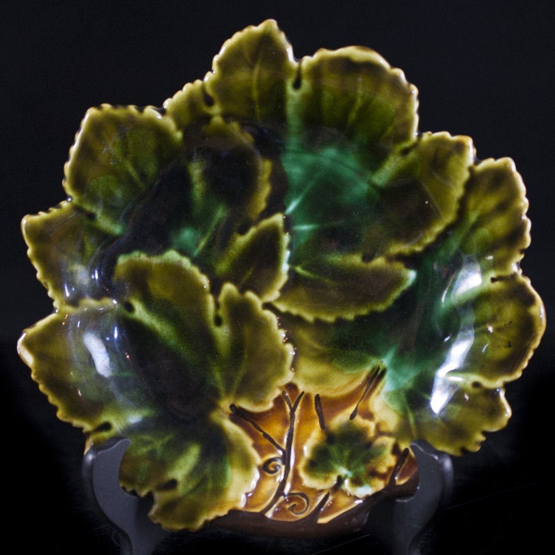 Majolica Leaf Dish by Josef Steidl Znaim (1 of 3)