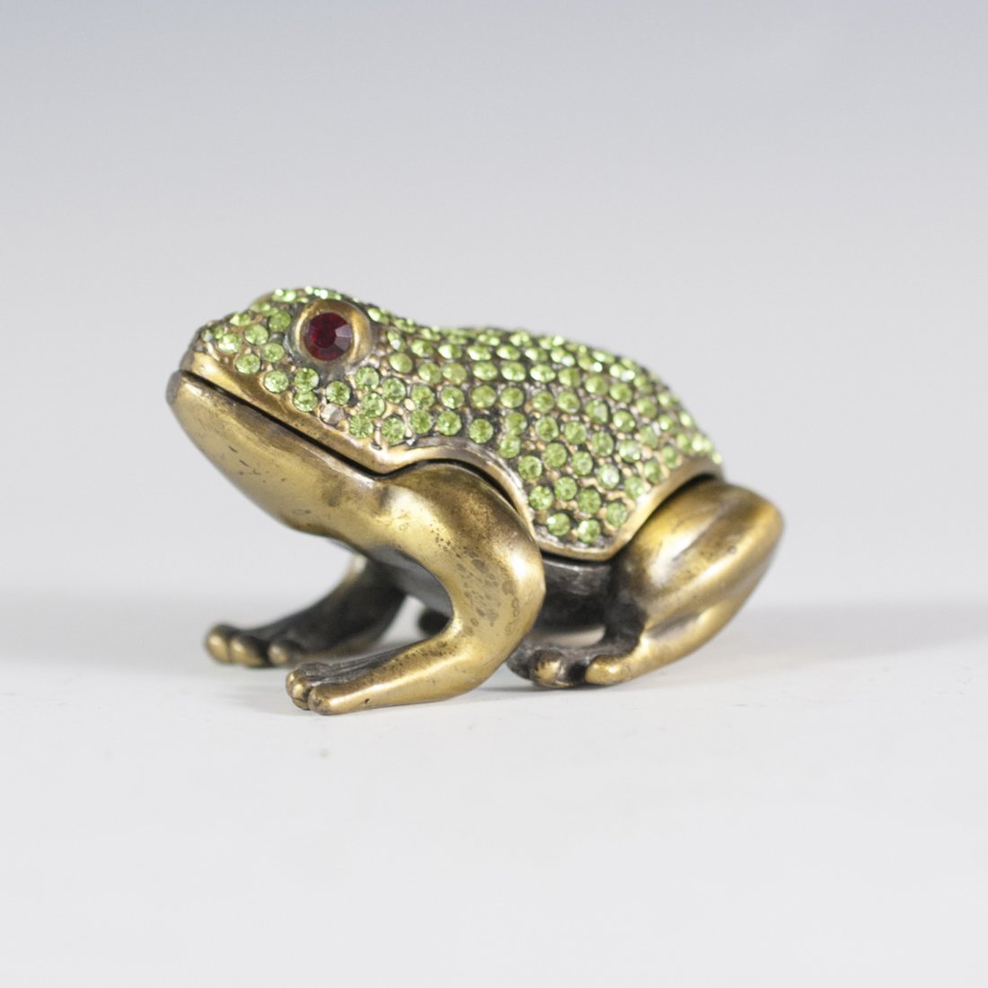 Brass & Crystal Frog Trinket Box (1 of 4)