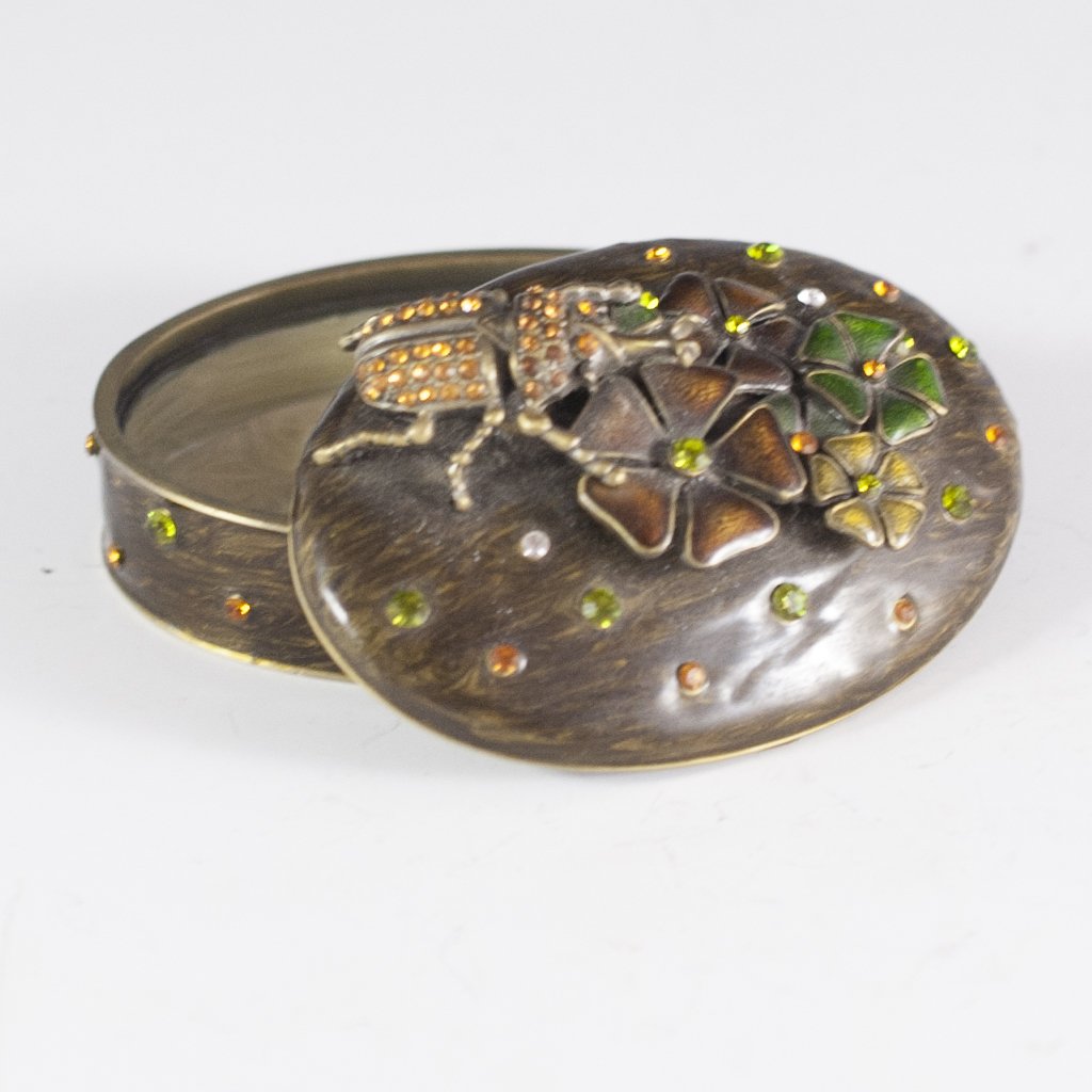 Enameled & Crystal Trinket Box (1 of 3)