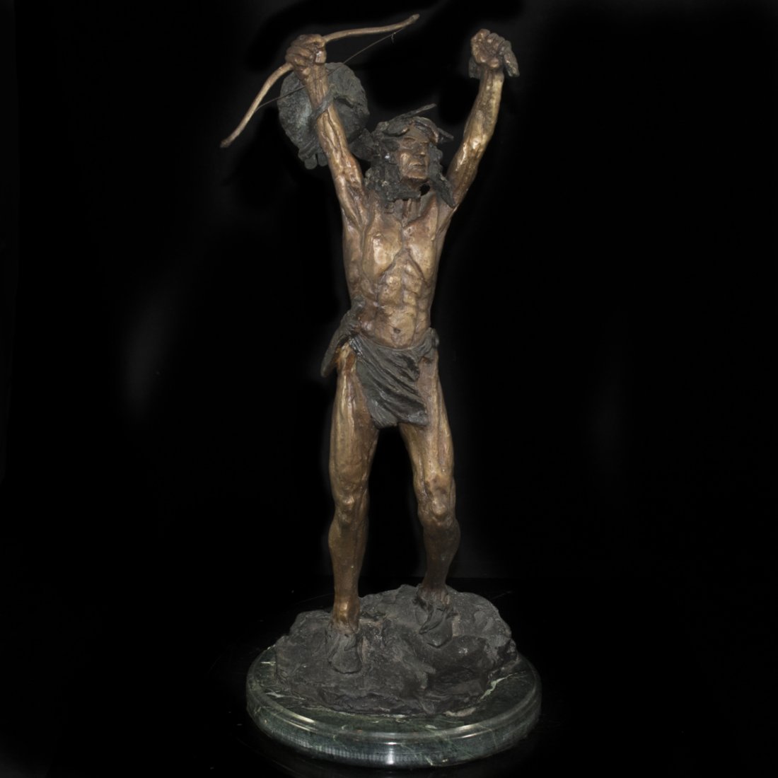 Bronze Native American Warrior by Marshall Mitchell (1 of 7)