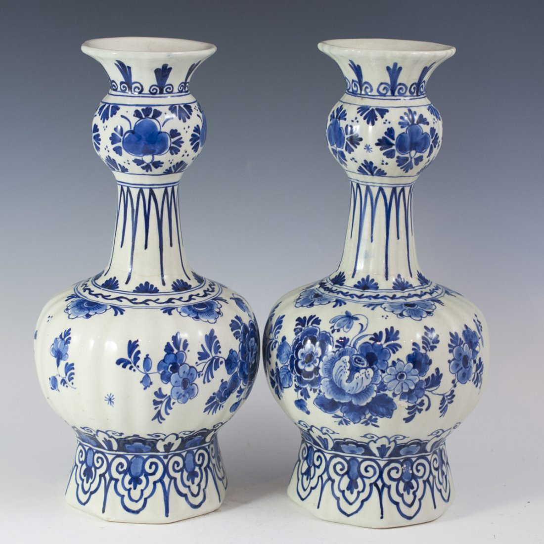 Pair of Delft Porcelain  Vases Pair of Delft Porcelain  Vases