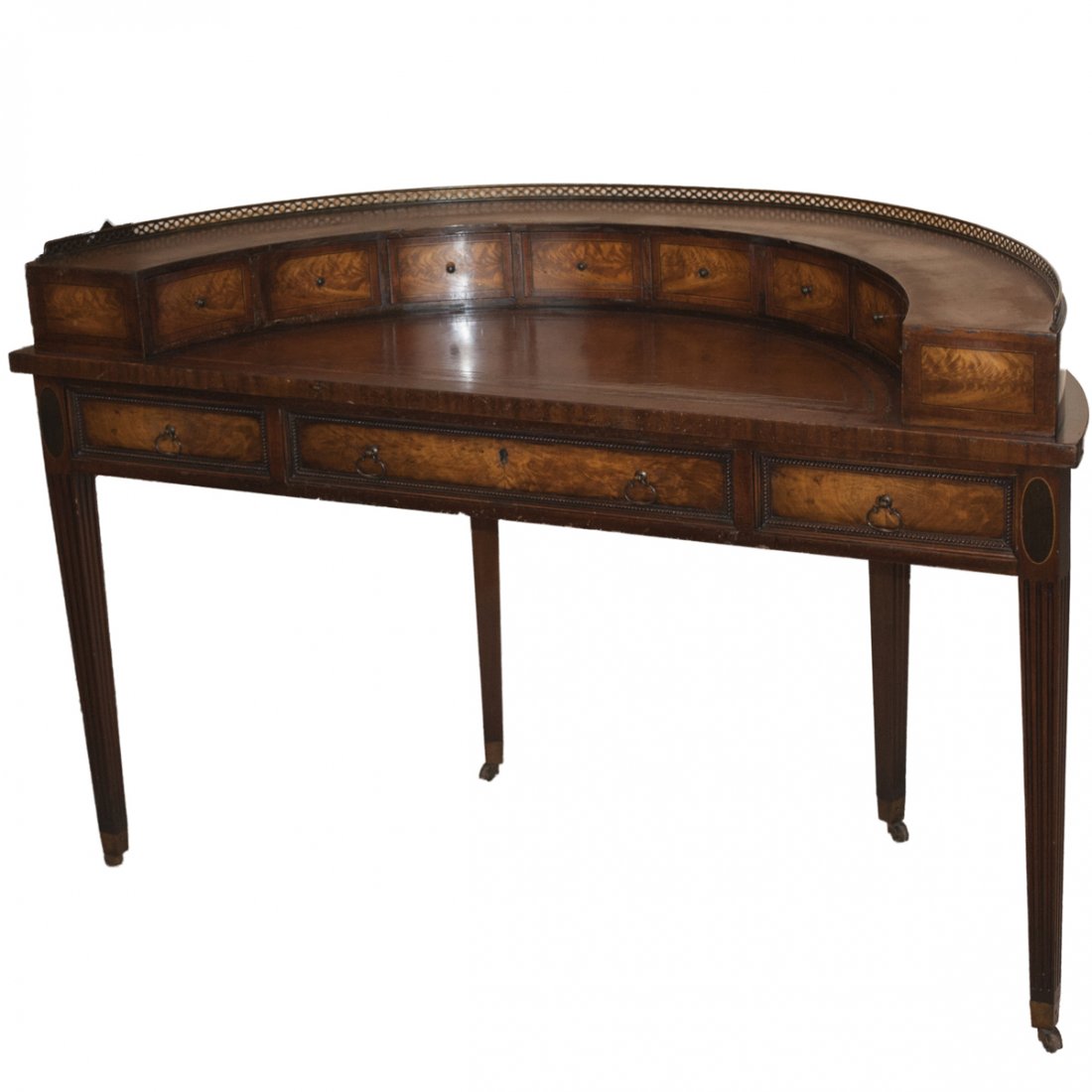 Antique Wooden Leathertop Writing Desk (1 of 7)