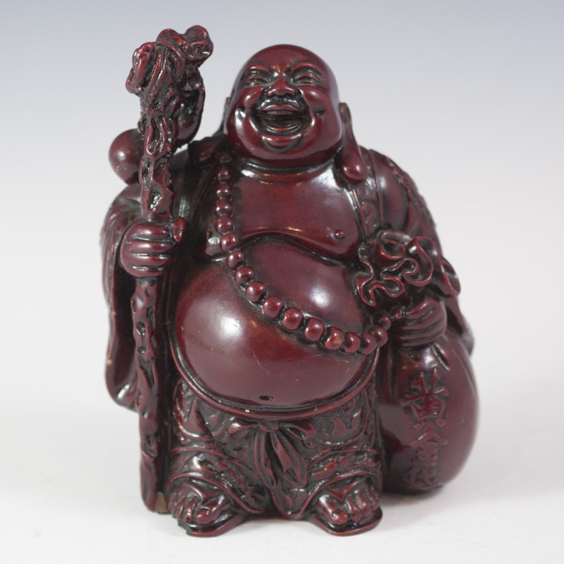 Handcarved Wooden Smiling Buddha (1 of 3)