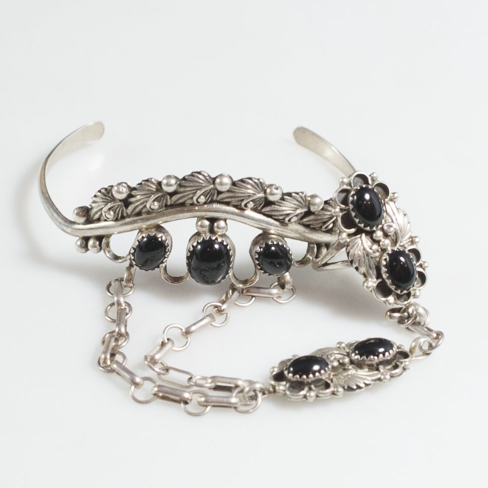 Robert Becenti Sterling & Onyx Hand Harness (1 of 5)