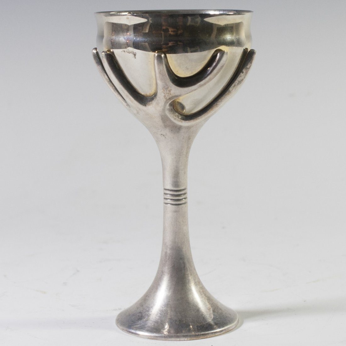Rosenthal Silver Plated "Tree of Life" Chalice: DESCRIPTION:Silver plated chalice by Rosenthal titled :"Tree of Life. Features tree branches wrapped around the top of the chalice and a polished interior. Marked:"Rosenthal" CIRCA:20th Ct. ORIGIN:Ger
