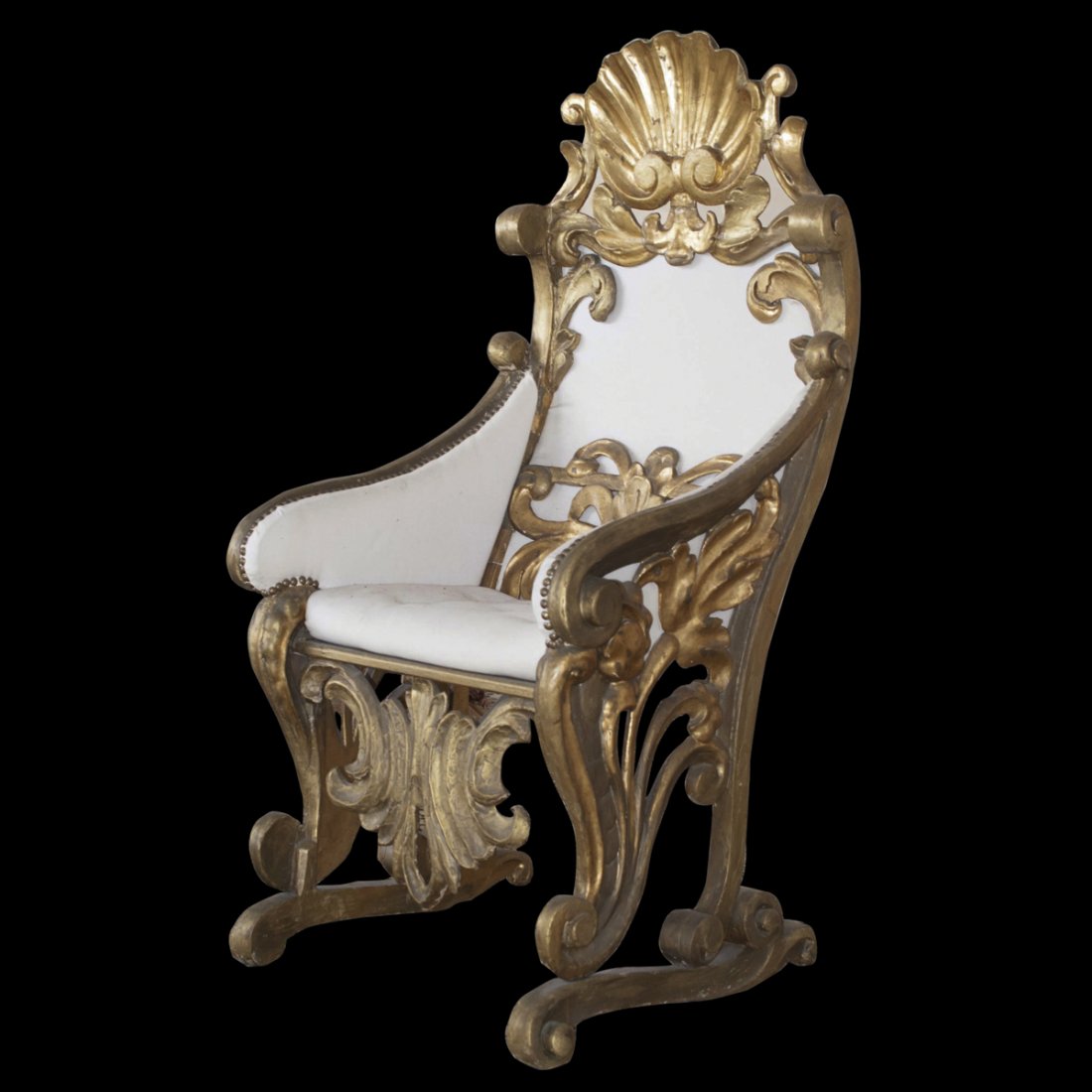 Hand Carved Gilded Wood Chair (1 of 4)