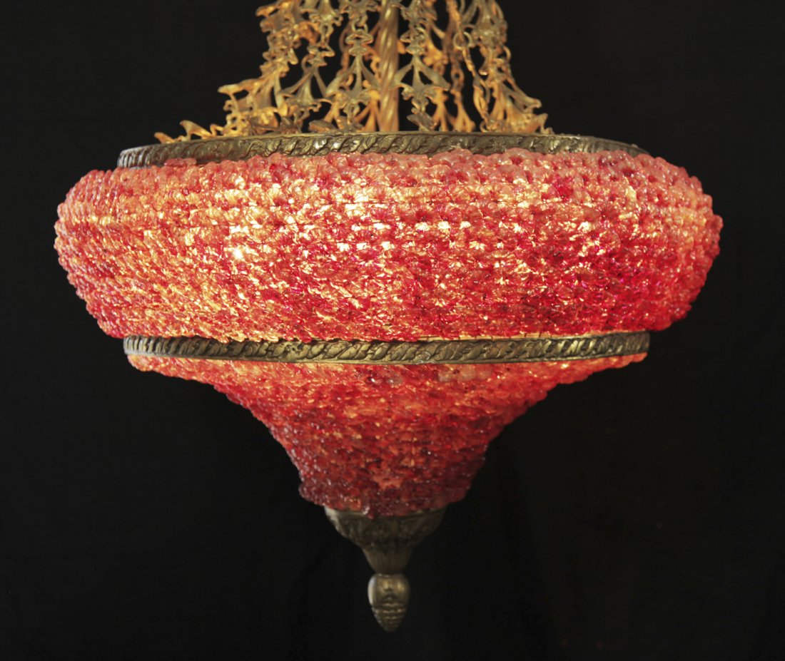 Vintage Italian Bronze Beaded Chandelier (1 of 4)