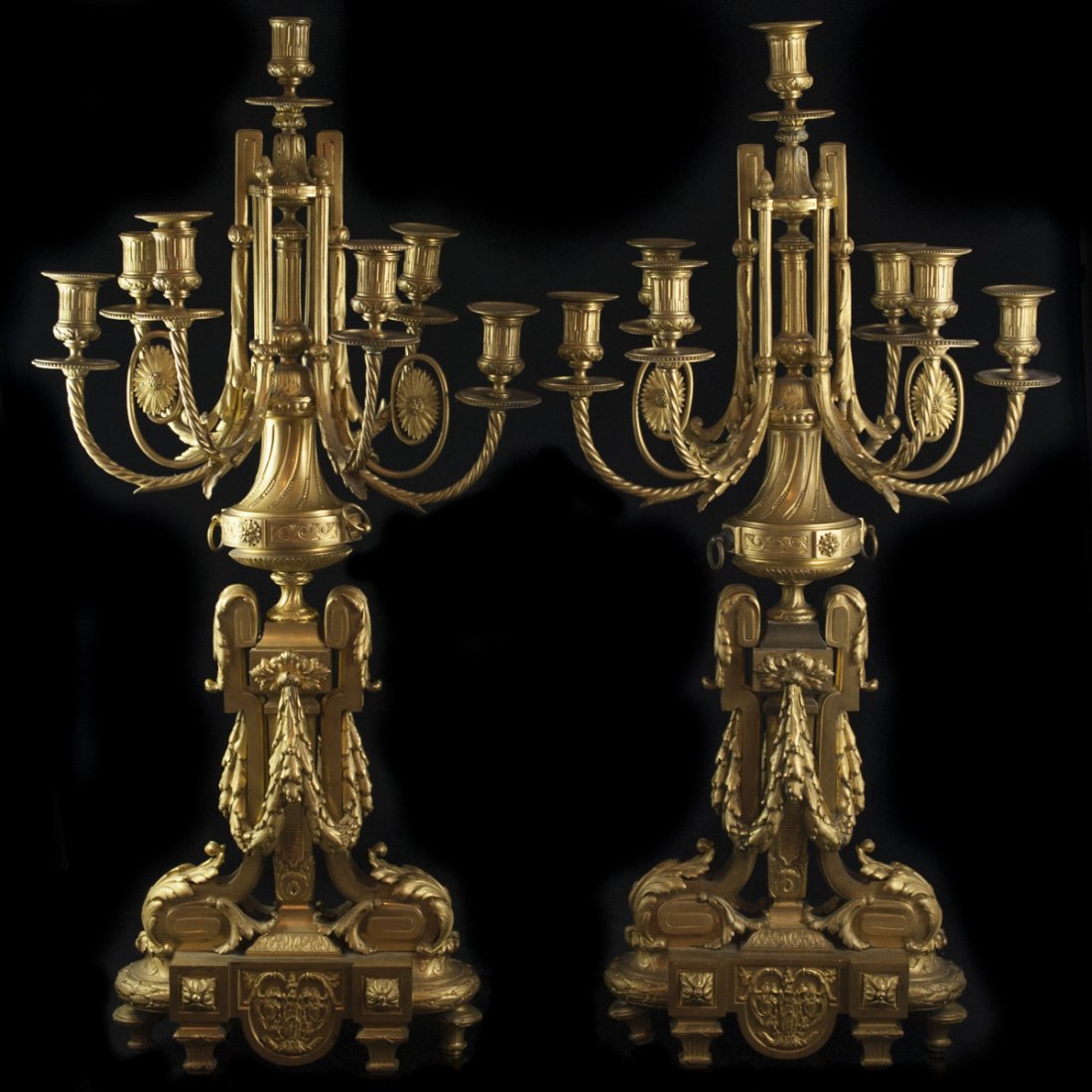 Pair of Dore Bronze Candelabras (1 of 6)