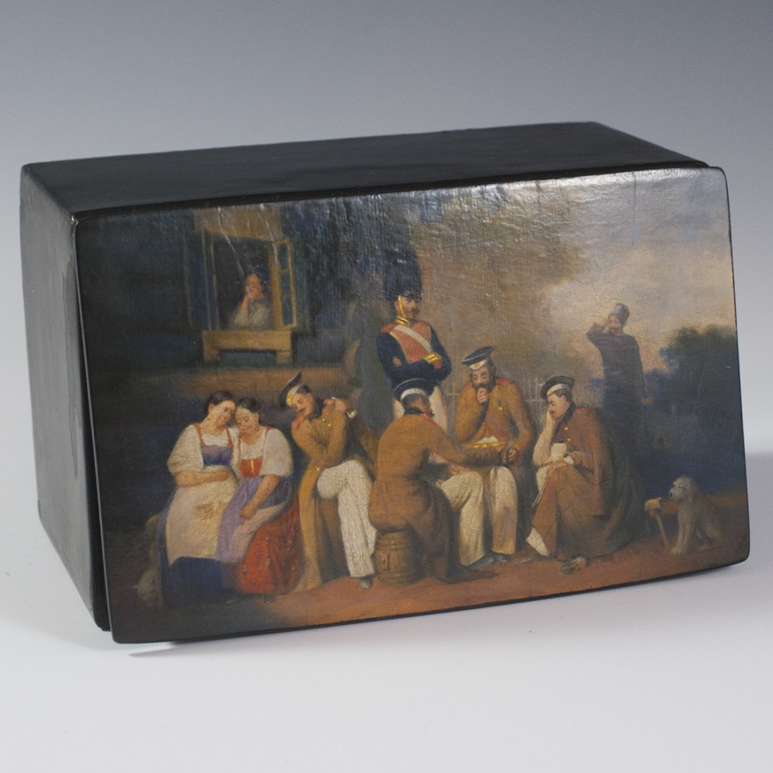 Vishnikov Black Lacquered Papier Mache Box (1 of 5)