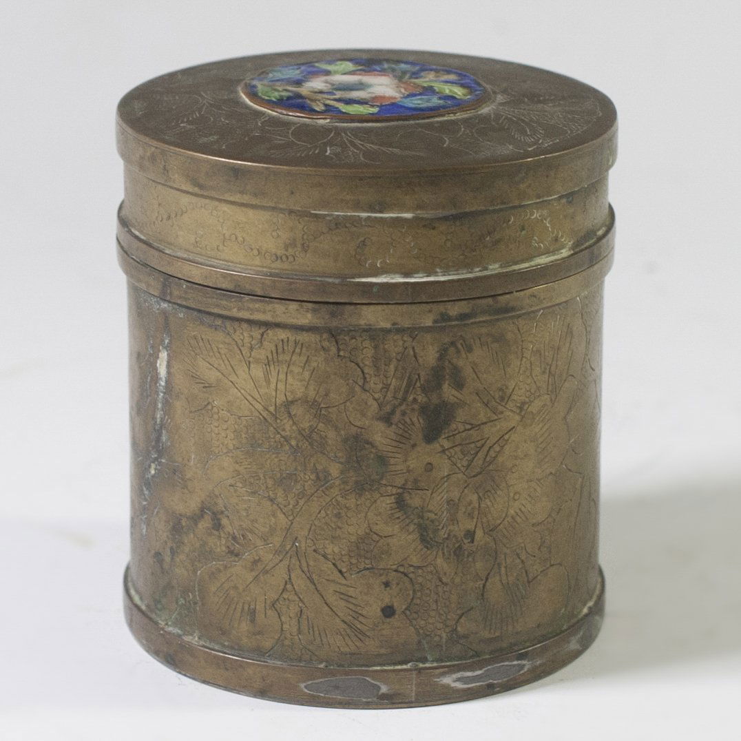 Enameled Brass Cigarette Box (1 of 3)