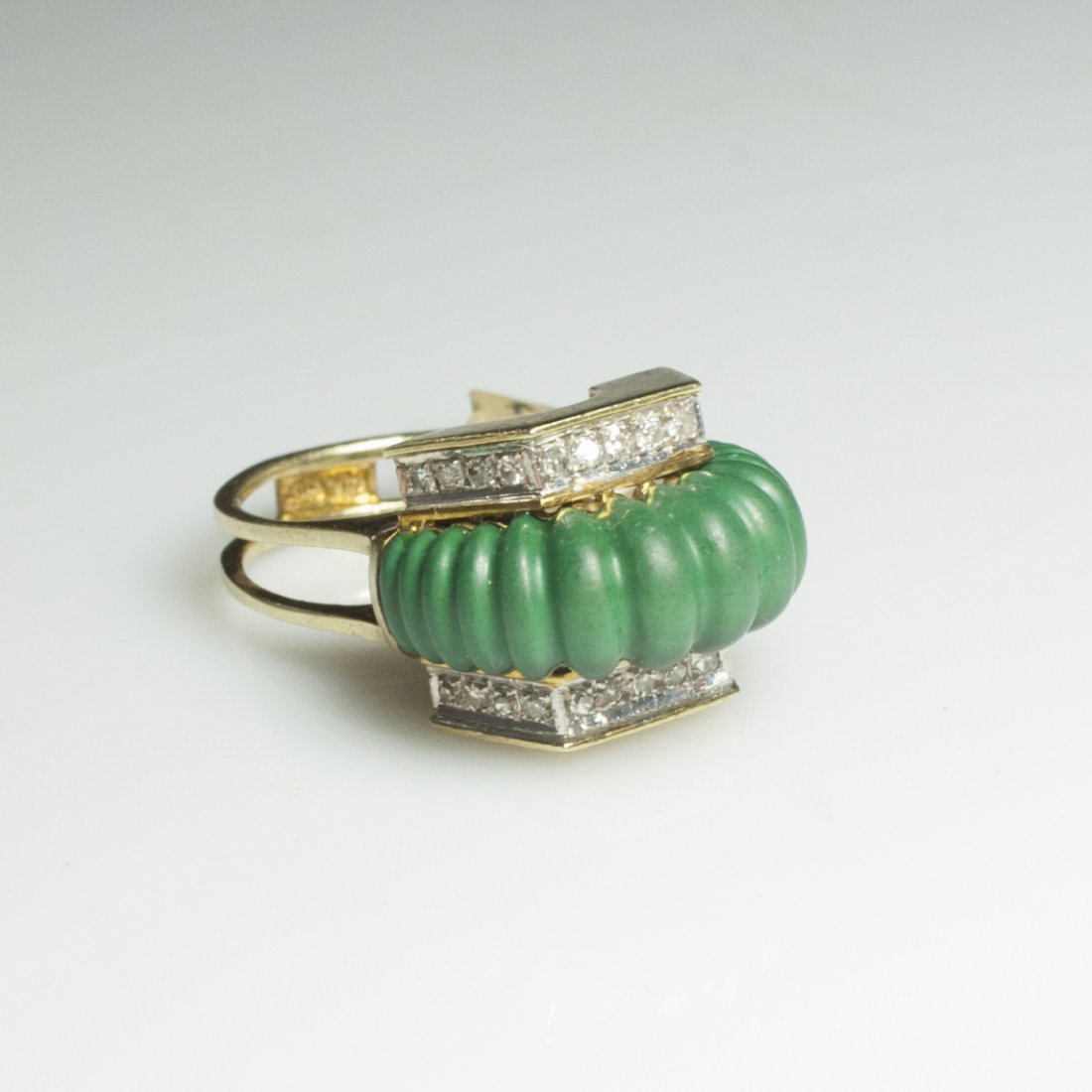 18k Gold Diamonds Malachite Ring (1 of 2)