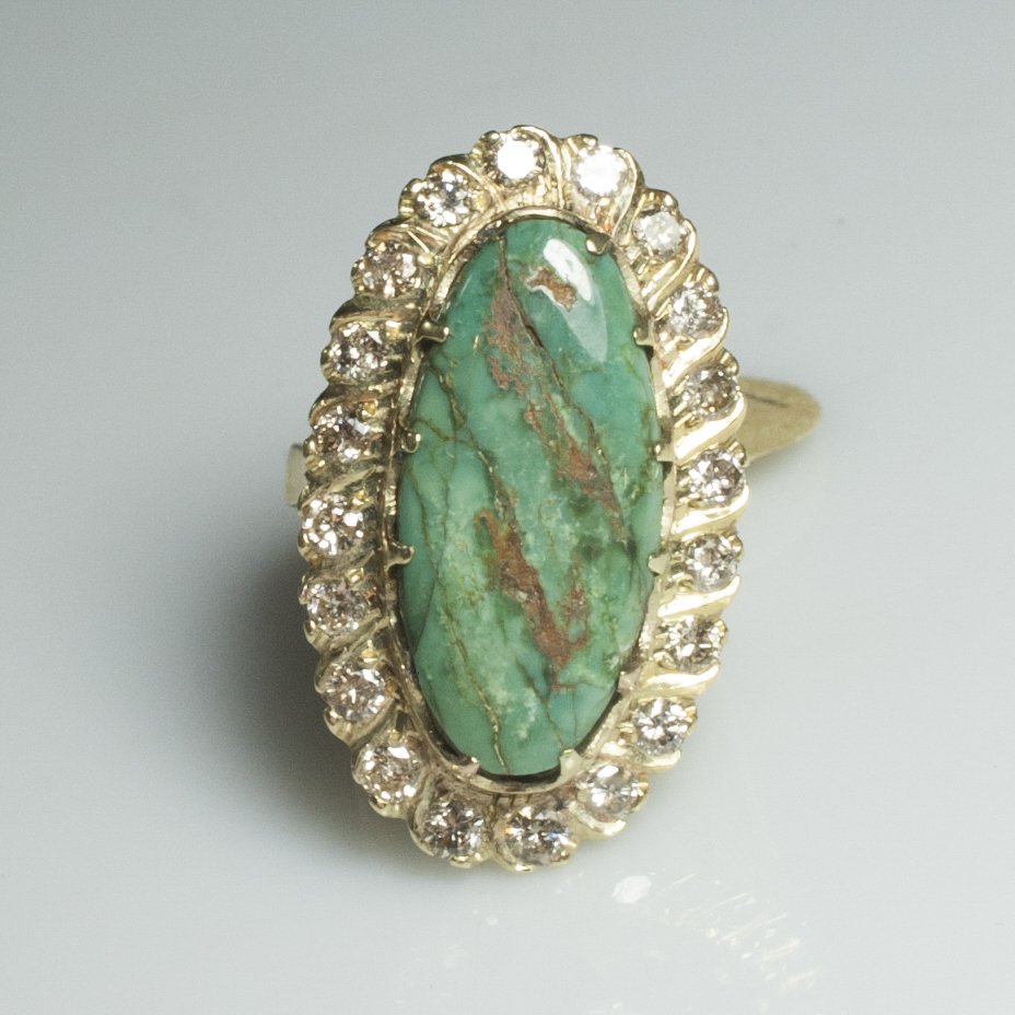 Gold & Diamond & Malachite Ring (1 of 4)