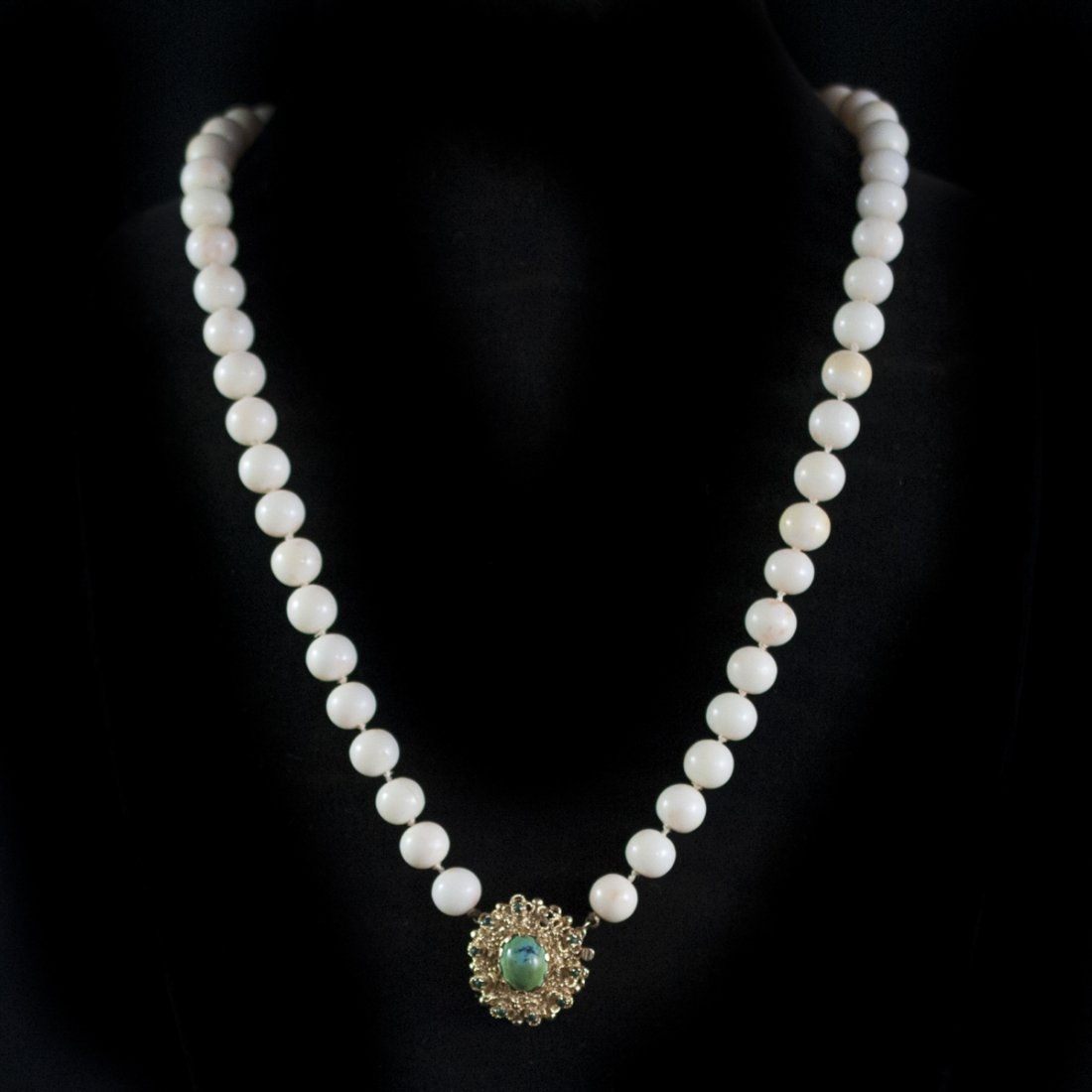 Coral Turqoise & Gold Necklace (1 of 4)