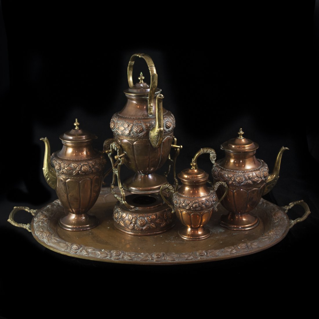 Mexican Copper Tea Set (1 of 6)