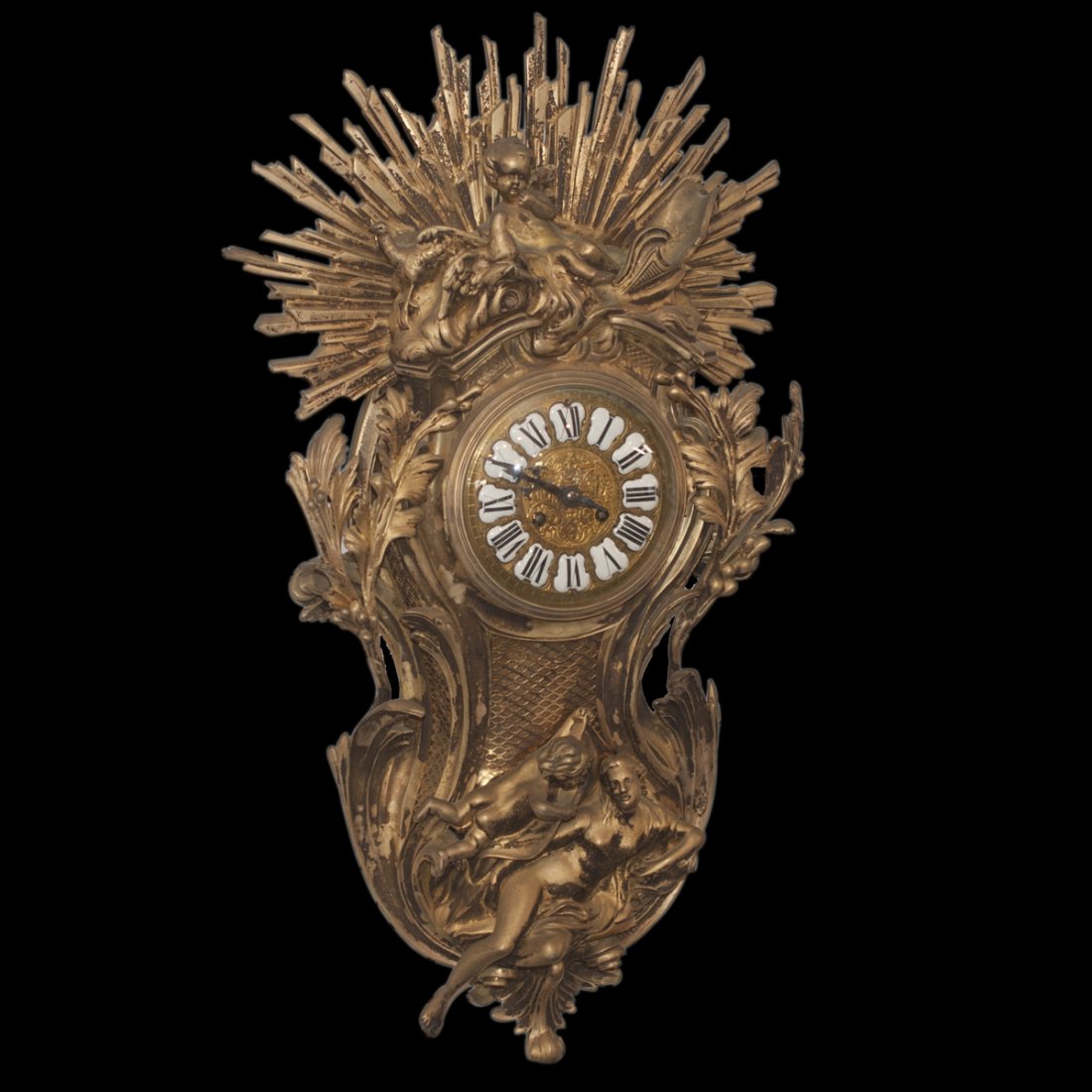 French Louis XV Style Bronze Wall Clock (1 of 5)