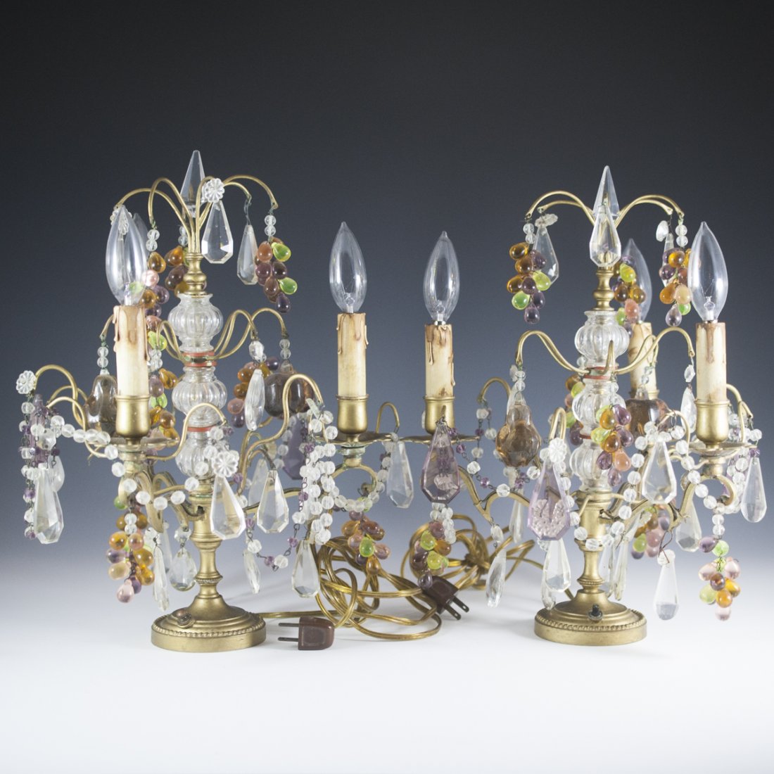 Vintage Brass & Crystal Lamp (1 of 5)