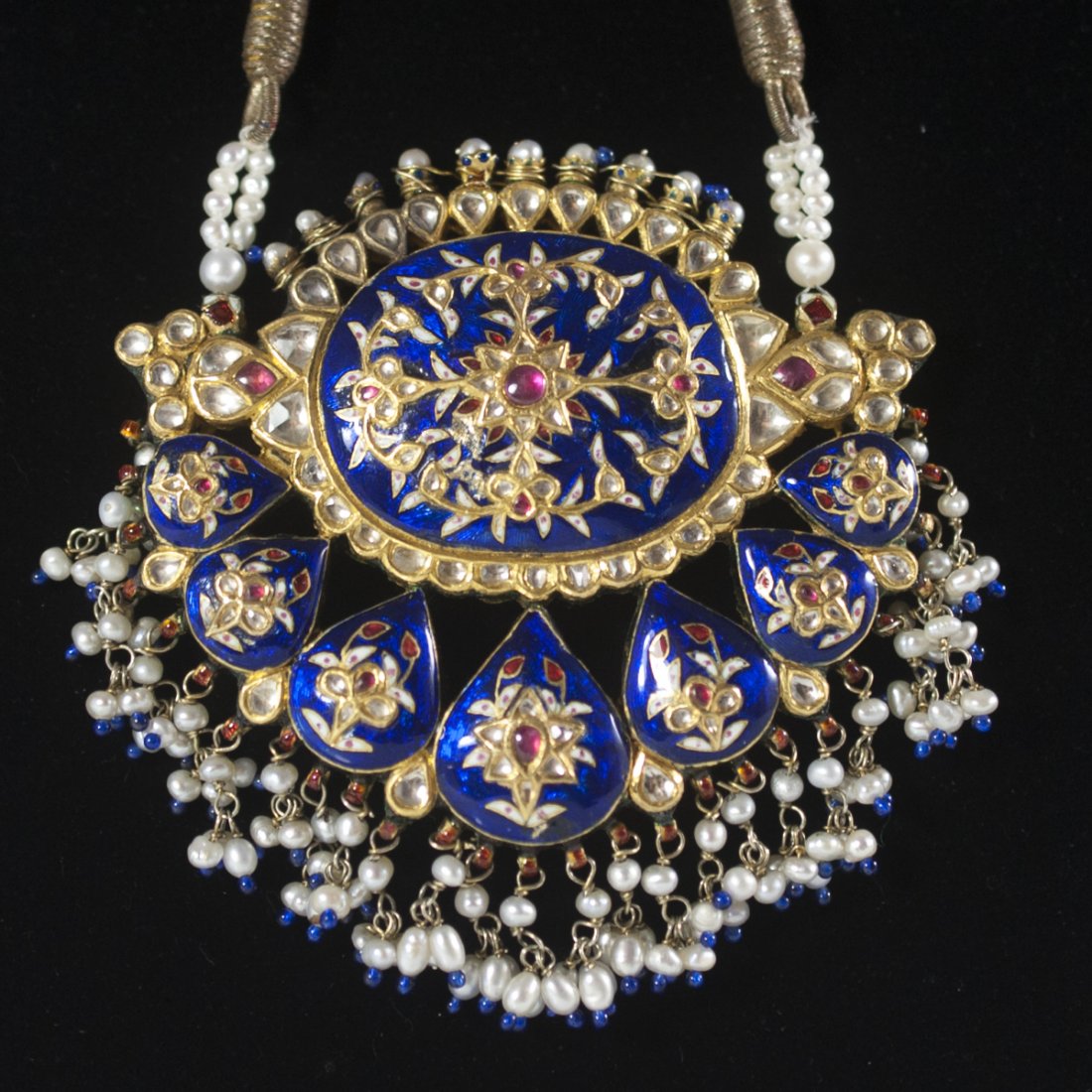 Gold & Diamond & Ruby Enameled Mughal Necklace (1 of 5)