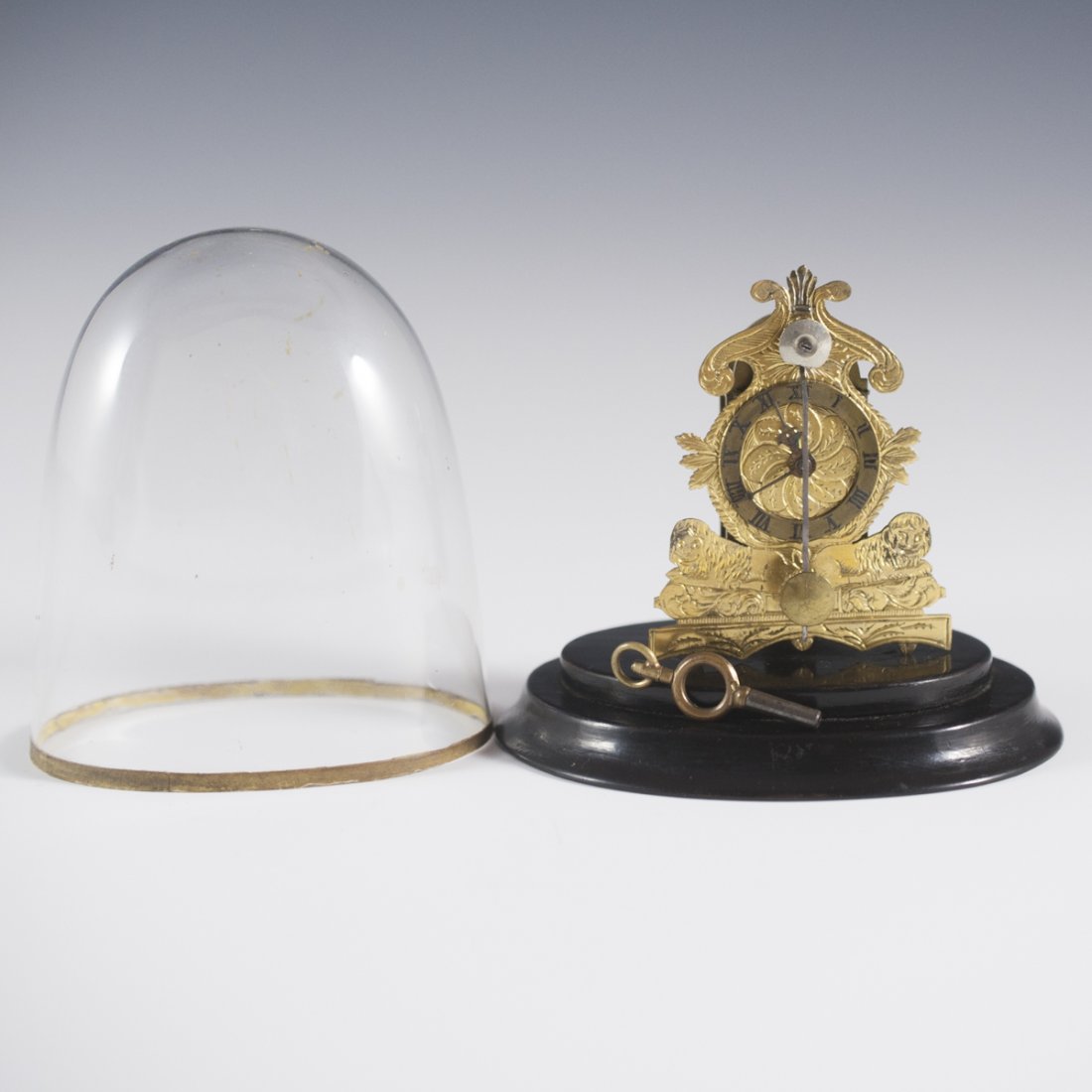 Antique Miniature Gilded Bronze Clock (1 of 3)