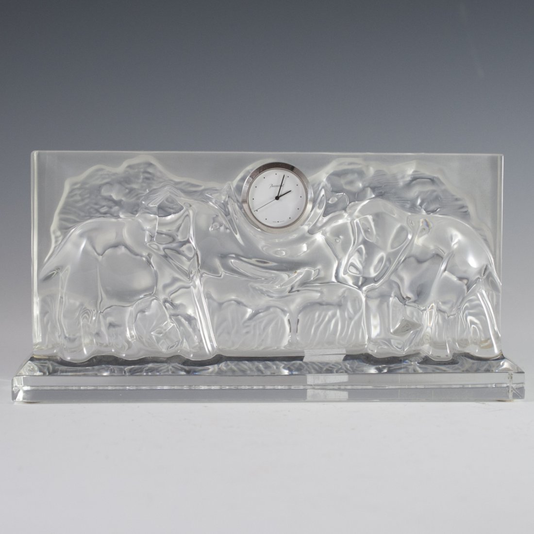 Baccarat Crystal Elephant Mantel Clock (1 of 5)