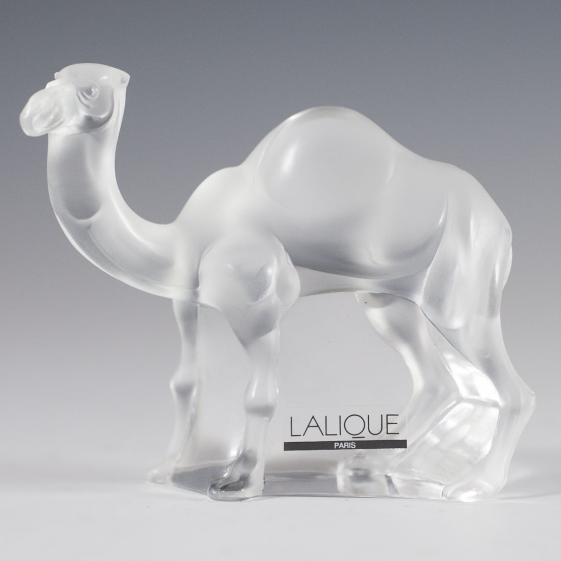 Lalique Frosted Crystal Camel Paperweight (1 of 4)