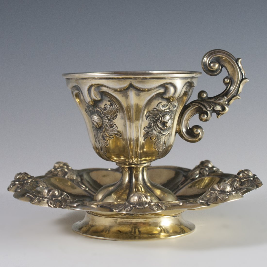 Possibly Tiffany & Co. Sterling Goblet & Saucer (1 of 4)