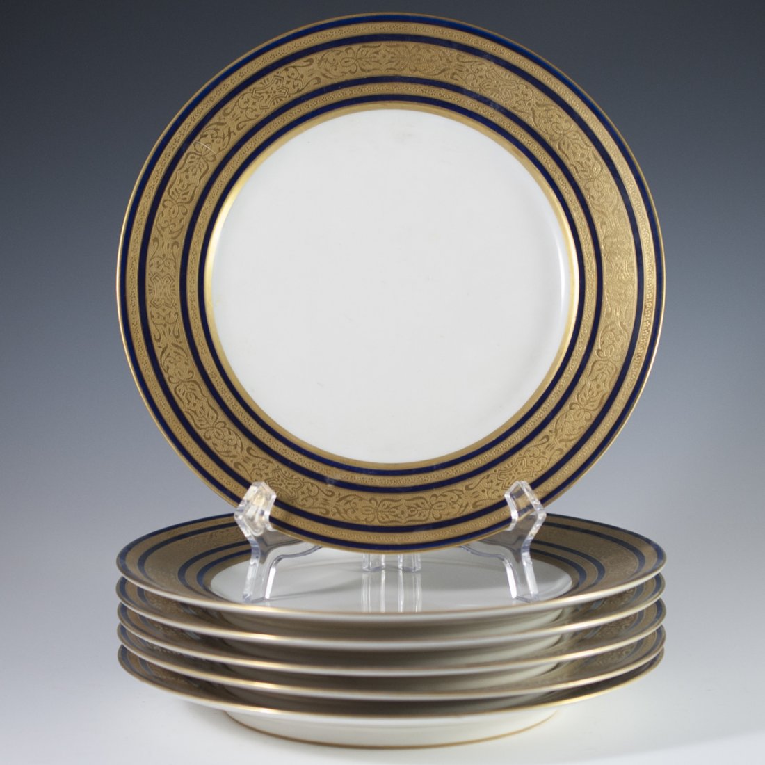 Charles Ahrenfeldt Limoges Cobalt Plates (1 of 4)