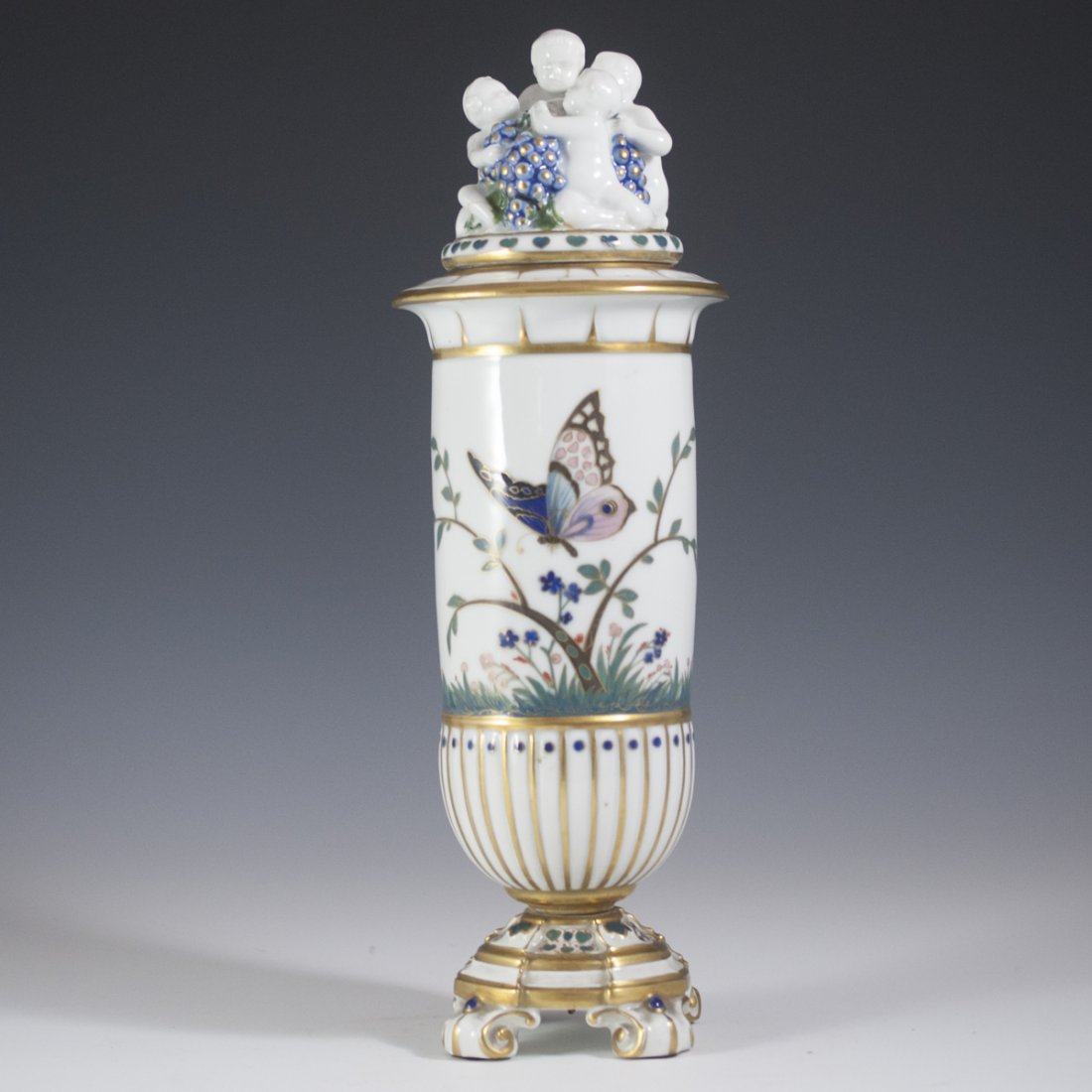 Saxe Porcelain & Enamel Lidded Urn (1 of 6)