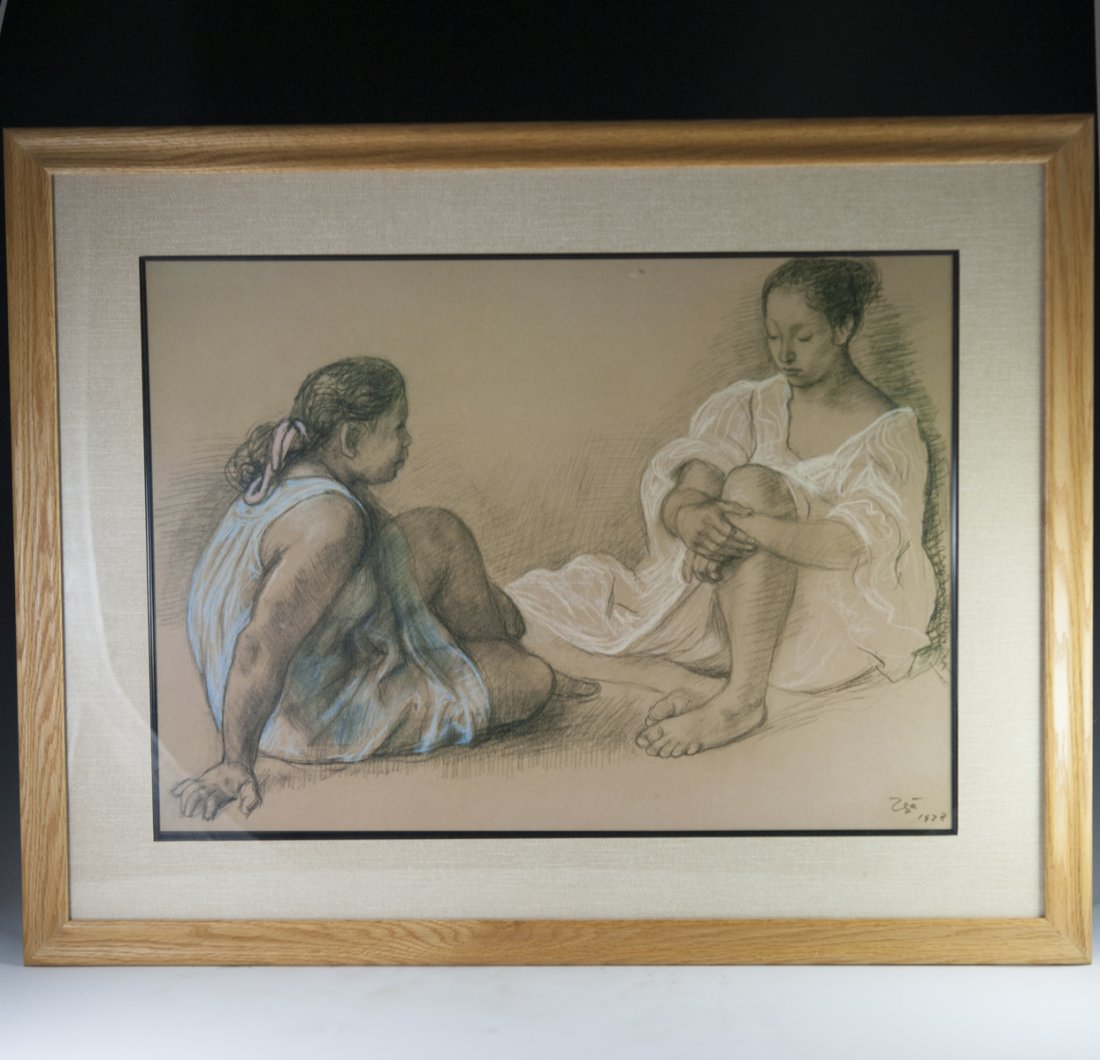 Francisco Zuniga (Mexican 1912-1998) Pastel on Paper (1 of 4)