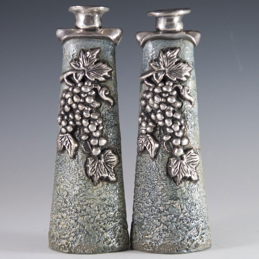 Domar Clay & Sterling Sabbath Candlesticks (1 of 5)