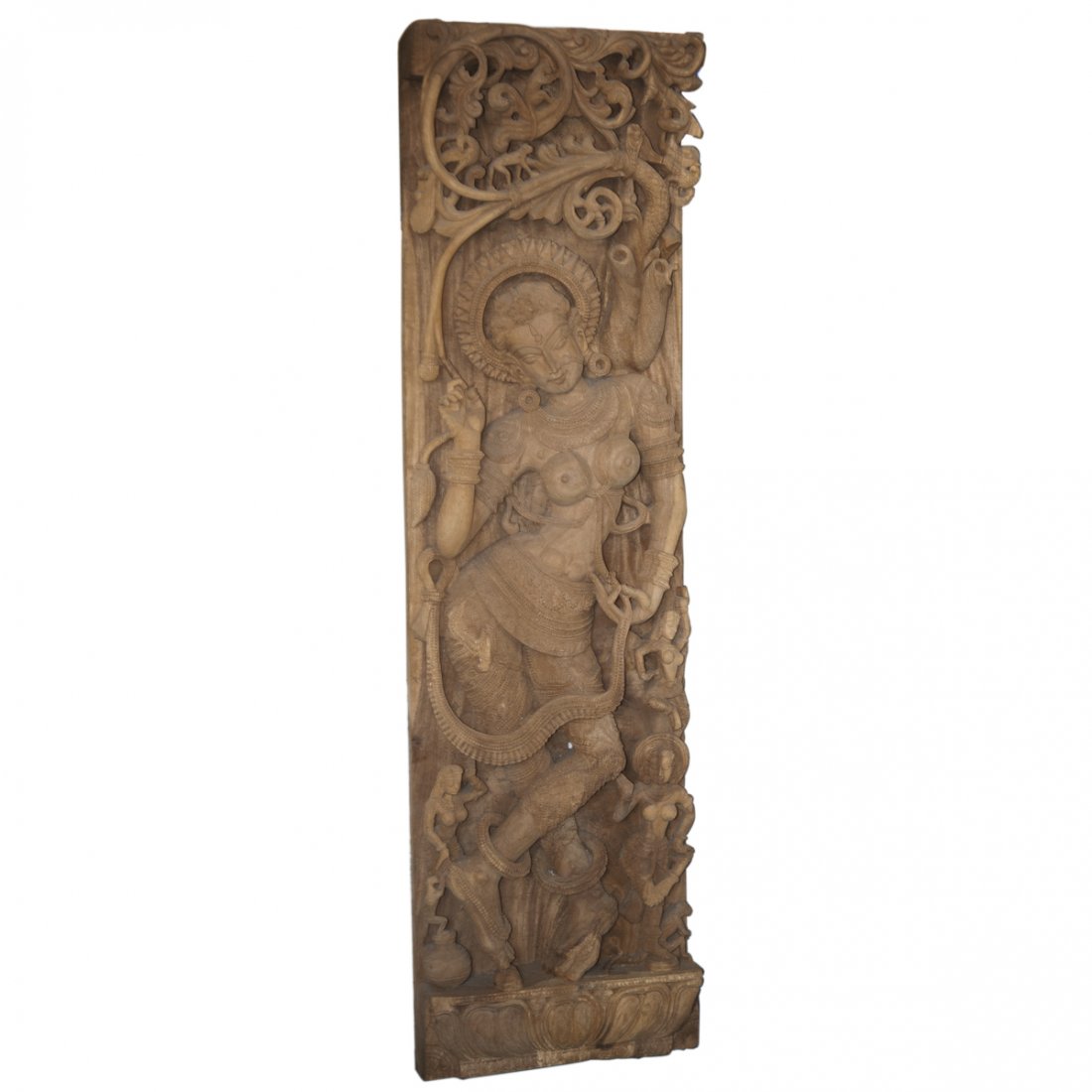 Large Indian Hindu Carved Wooden Plaque (1 of 8)