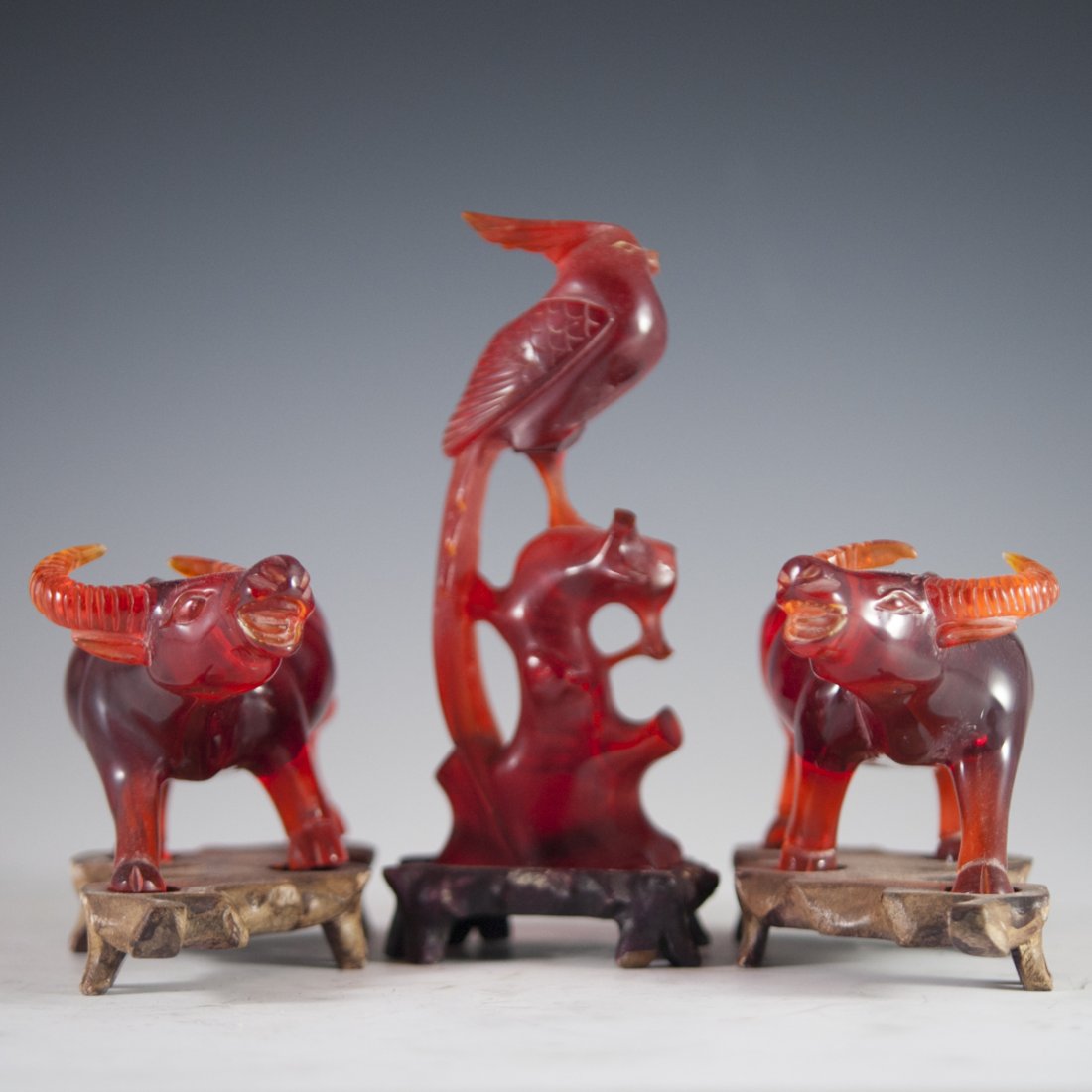 Carved Chinese Pressed Amber (1 of 4)