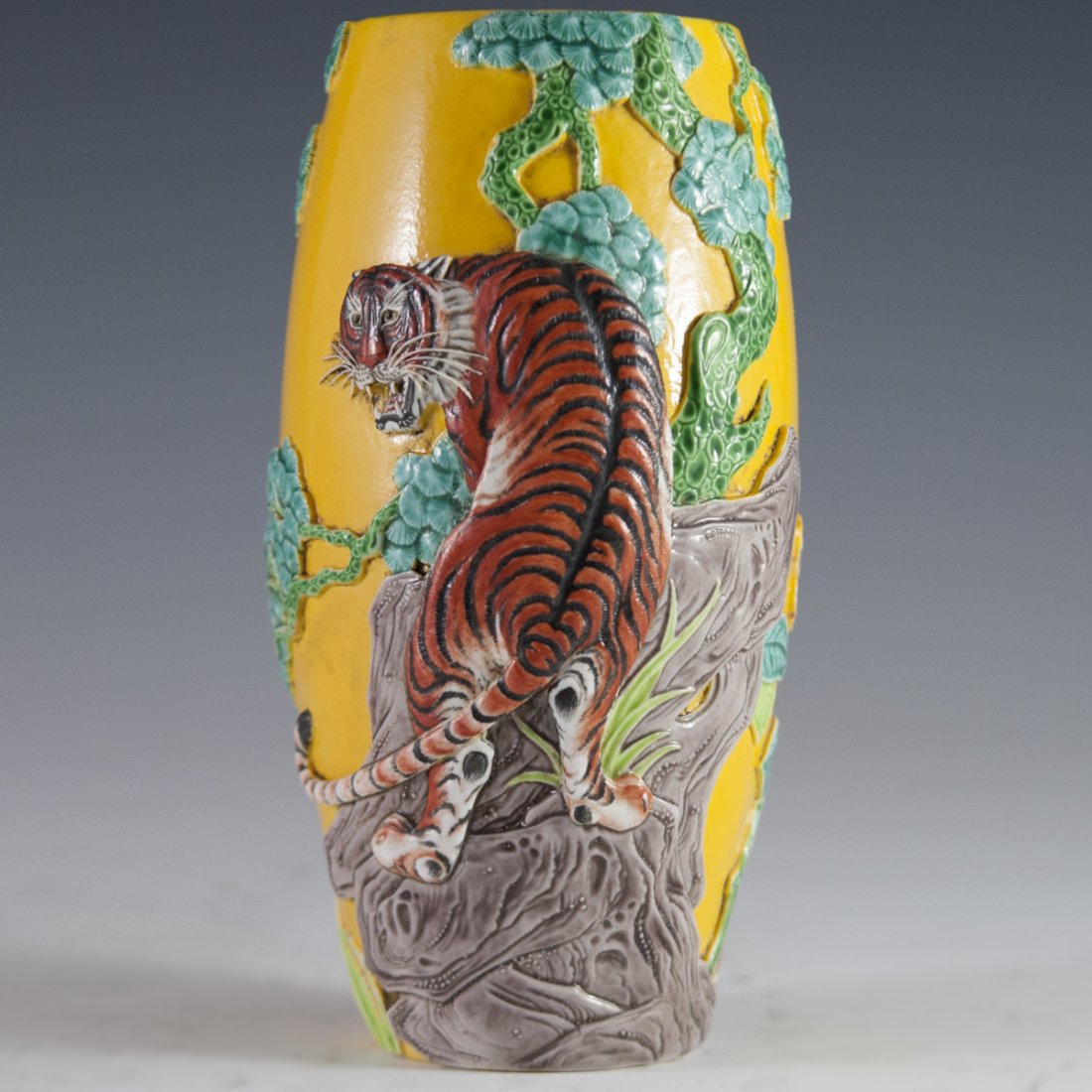 Antique Molded Chinese Porcelain Vase (1 of 5)