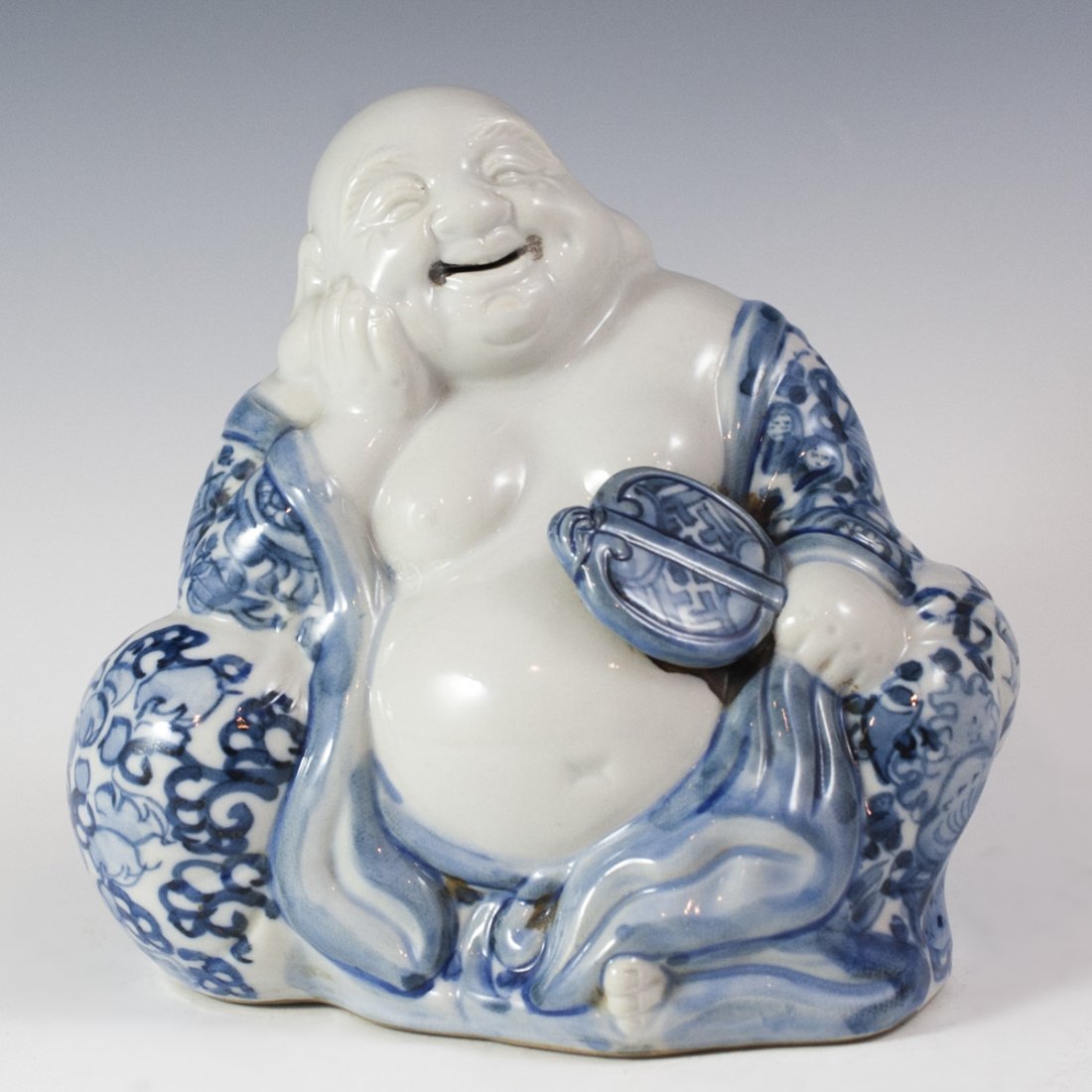 Chinese Blue & White Porcelain Buddha (1 of 4)