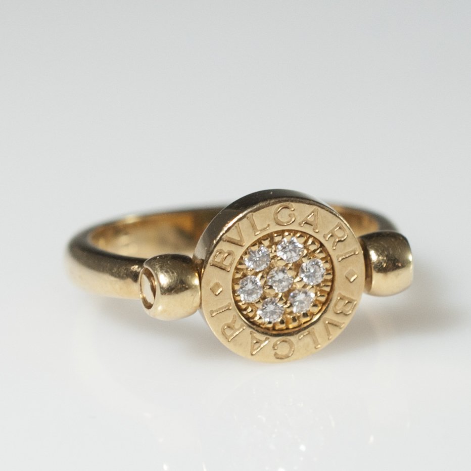Bvlgari 18kt Gold & Diamond Flip Ring (1 of 5)