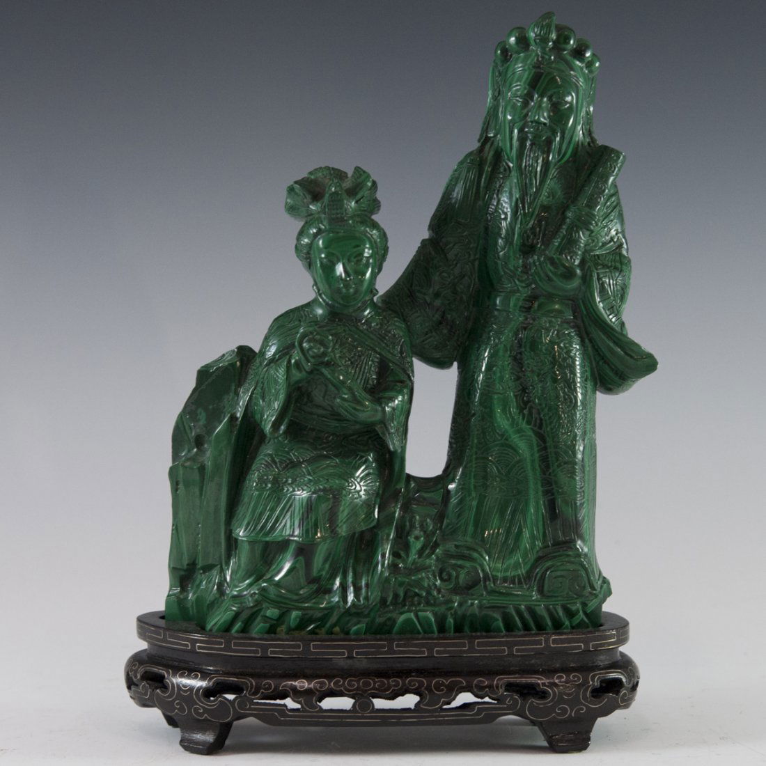 Carved Chinese Malachite Sculpture (1 of 4)